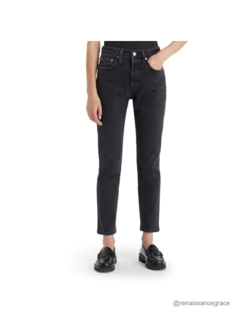 High Rise Skinny Jeans Stretch Cotton Blend Button Fly Casual
